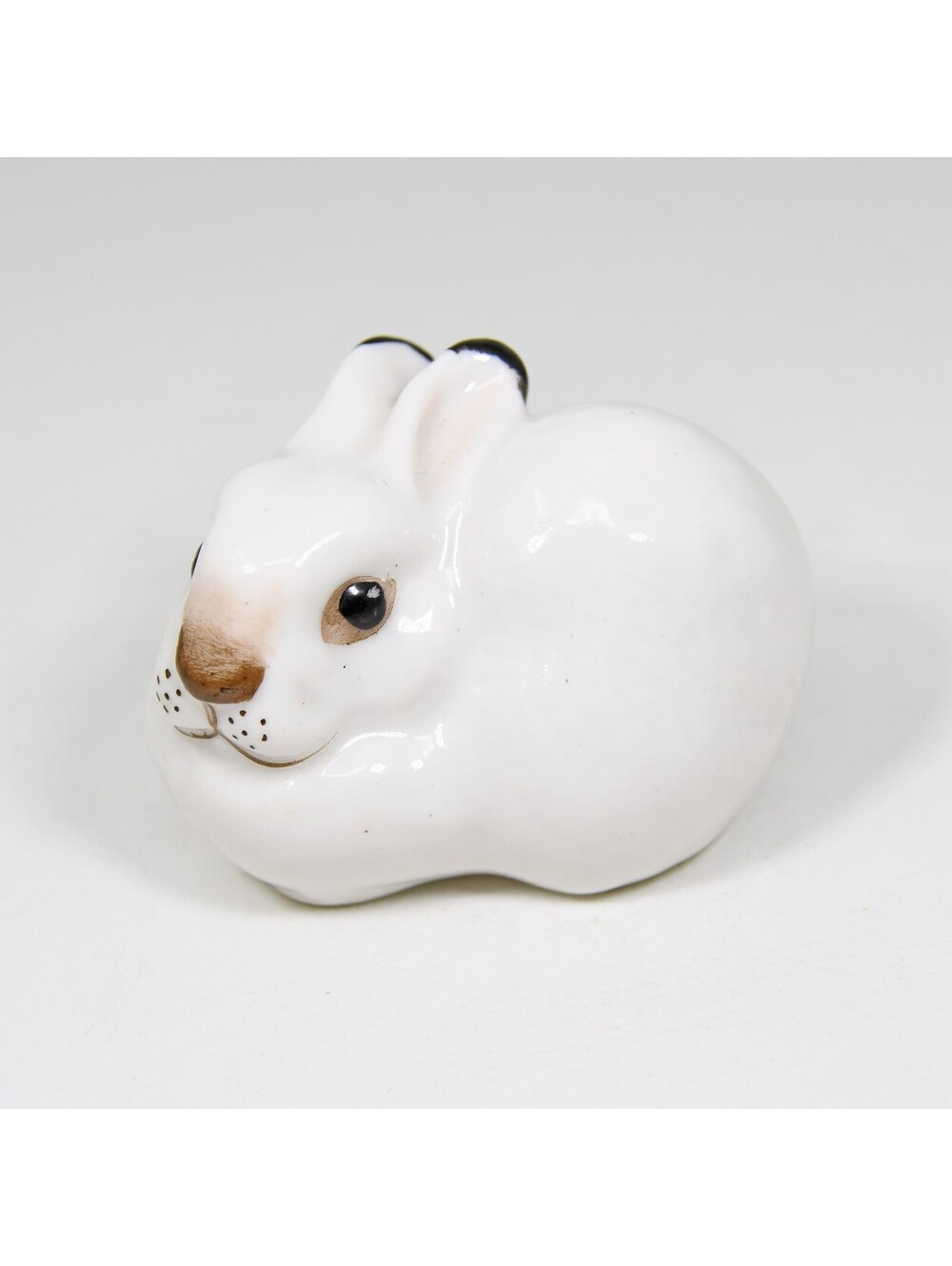 Lomonosov Russia Bunny Rabbit Mountain Hare Porcelain Figurine 2" Vintage USSR
